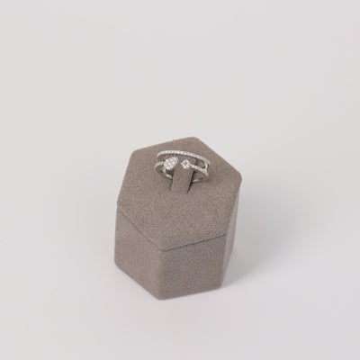 Two-Stone Oval & Round Double Band Ring