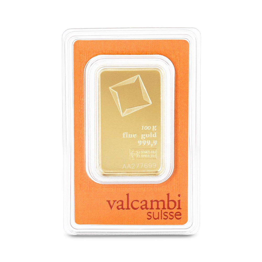 24K Valcambi 100g Gold Bar