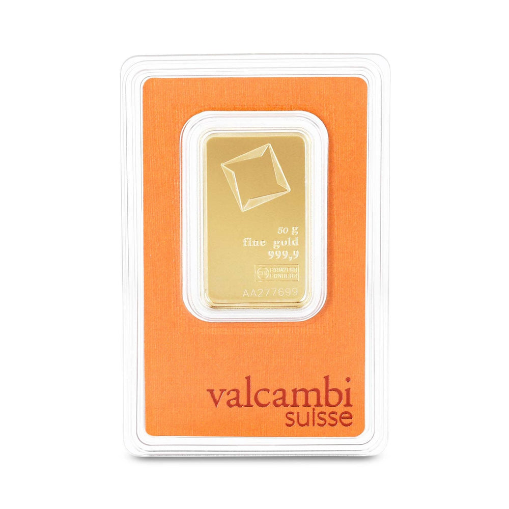 24K Valcambi 50g Gold Bar