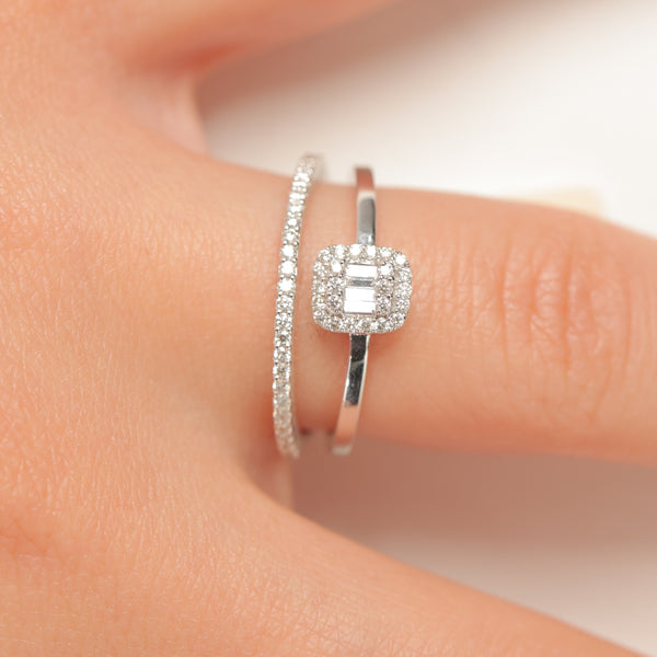 Square Cut Proposal Ring Set