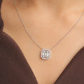 Diamond Square Pendant Necklace