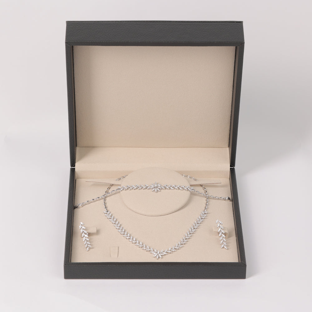 Diamond Leaf Bridal Set