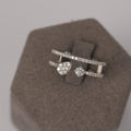 Two-Stone Oval & Round Double Band Ring