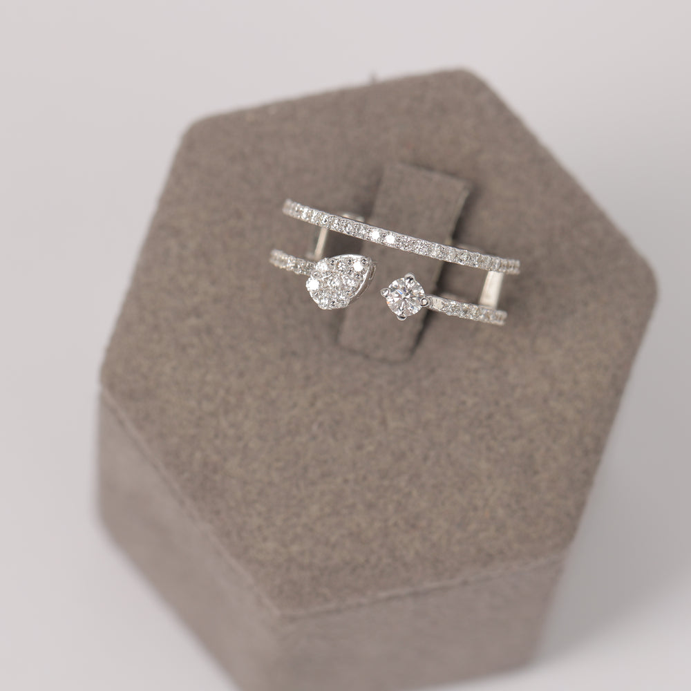 Two-Stone Oval & Round Double Band Ring