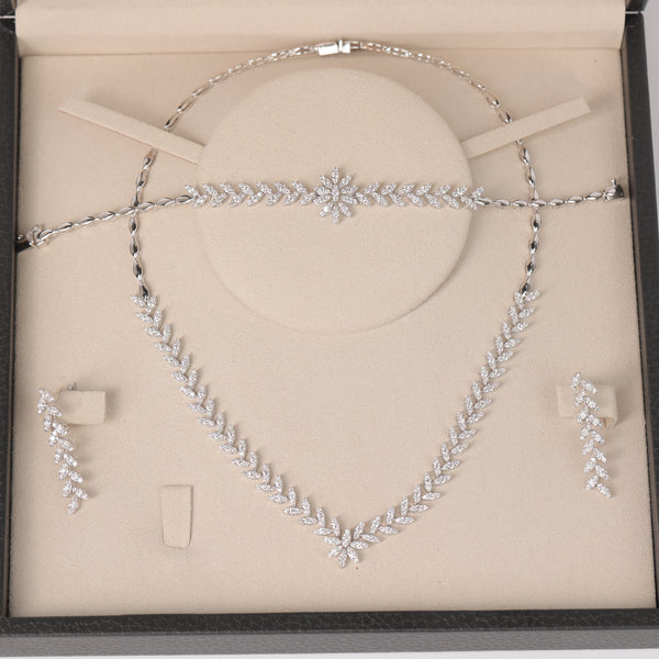 Diamond Leaf Bridal Set