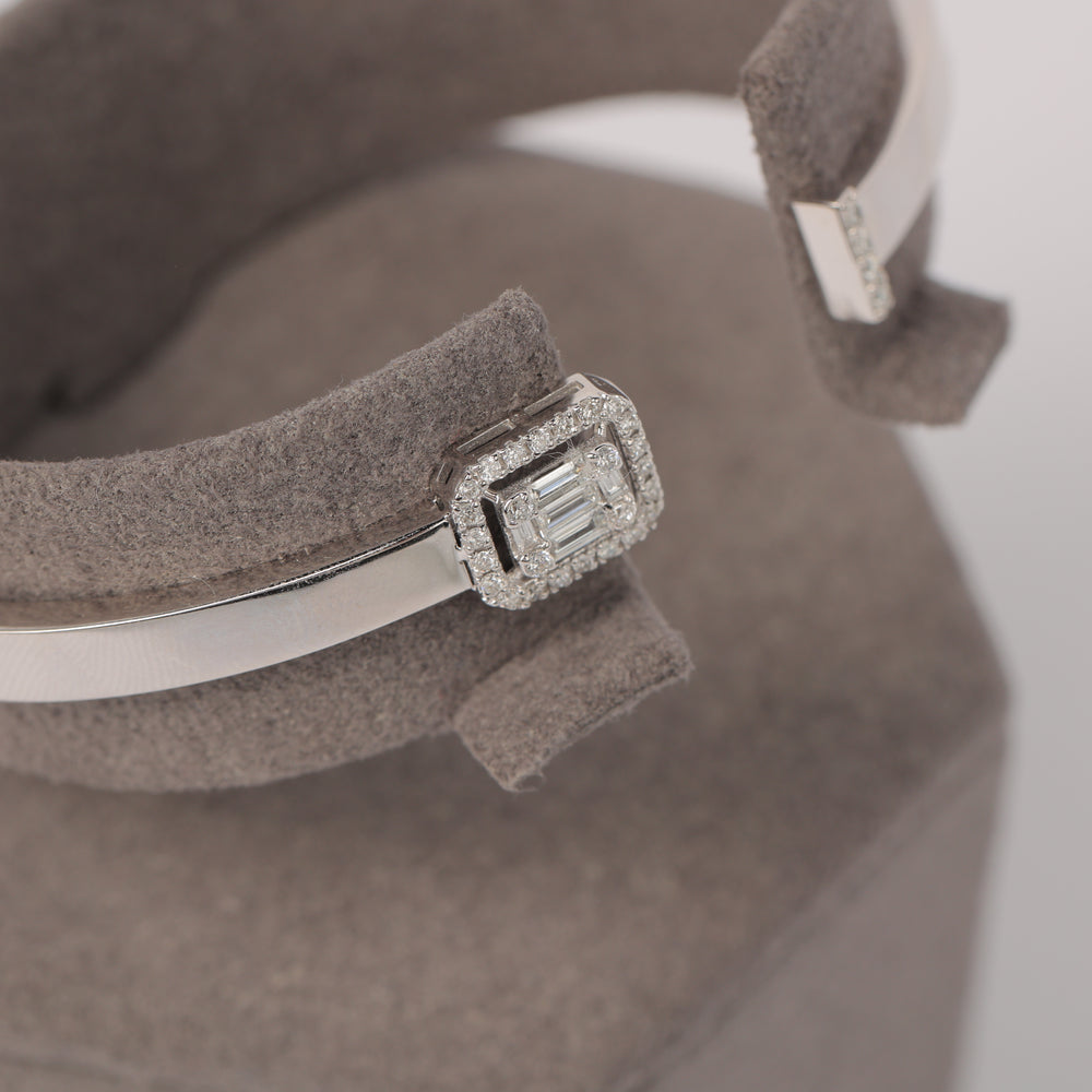 Square Diamond Cuff Bangle