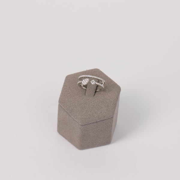 Two-Stone Oval & Round Double Band Ring